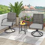  - 3 Piece Patio Swivel Chair Set with Soft Seat Cushions for Backyard - Outdoor Style Company