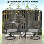  - 3 Piece Patio Swivel Chair Set with Soft Seat Cushions for Backyard - Outdoor Style Company