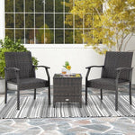  - 3 Piece Patio Wicker Chair Set with Quick Dry Foam Cushions All Weather - Outdoor Style Company