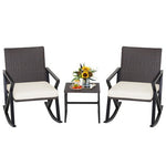  - 3 Piece Patio Wicker Rocking Chairs Set with Heavy - Duty Metal Frame - Outdoor Style Company