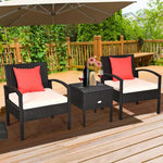  - 3 Piece PE Rattan Wicker Sofa Set with Washable and Removable Cushion for Patio - Outdoor Style Company