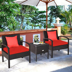  - 3 Piece PE Rattan Wicker Sofa Set with Washable and Removable Cushion for Patio - Outdoor Style Company