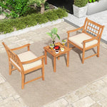  - 3 Piece Wood Patio Furniture Set with Seat Cushions and Acacia Wood Frame - Outdoor Style Company