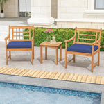  - 3 Piece Wood Patio Furniture Set with Seat Cushions and Acacia Wood Frame - Outdoor Style Company