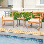  - 3 Piece Wood Patio Furniture Set with Seat Cushions and Acacia Wood Frame - Outdoor Style Company