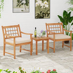  - 3 Piece Wood Patio Furniture Set with Seat Cushions and Acacia Wood Frame - Outdoor Style Company