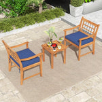  - 3 Piece Wood Patio Furniture Set with Seat Cushions and Acacia Wood Frame - Outdoor Style Company