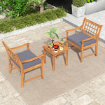  - 3 Piece Wood Patio Furniture Set with Seat Cushions and Acacia Wood Frame - Outdoor Style Company