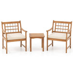  - 3 Piece Wood Patio Furniture Set with Seat Cushions and Acacia Wood Frame - Outdoor Style Company