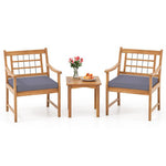  - 3 Piece Wood Patio Furniture Set with Seat Cushions and Acacia Wood Frame - Outdoor Style Company