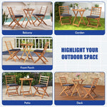  - 3 Pieces Acacia Wood Patio Bistro Set with Cushions - Outdoor Style Company