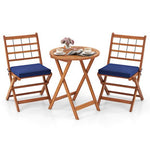  - 3 Pieces Acacia Wood Patio Bistro Set with Cushions - Outdoor Style Company