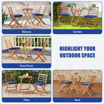  - 3 Pieces Acacia Wood Patio Bistro Set with Cushions - Outdoor Style Company