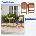  - 3 Pieces Acacia Wood Patio Bistro Set with Cushions - Outdoor Style Company