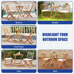  - 3 Pieces Acacia Wood Patio Bistro Set with Cushions - Outdoor Style Company