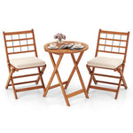  - 3 Pieces Acacia Wood Patio Bistro Set with Cushions - Outdoor Style Company