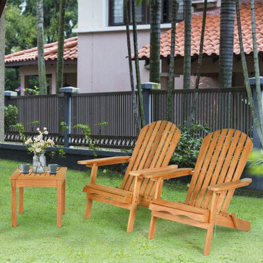  - 3 Pieces Adirondack Chair Set with Widened Armrest - Outdoor Style Company