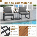  - 3 Pieces Aluminum Frame Weatherproof Outdoor Conversation Set with Soft Cushions - Outdoor Style Company