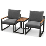  - 3 Pieces Aluminum Frame Weatherproof Outdoor Conversation Set with Soft Cushions - Outdoor Style Company