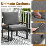  - 3 Pieces Aluminum Frame Weatherproof Outdoor Conversation Set with Soft Cushions - Outdoor Style Company