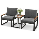  - 3 Pieces Aluminum Frame Weatherproof Outdoor Conversation Set with Soft Cushions - Outdoor Style Company