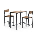  - 3 Pieces Bar Table Set with 2 Stools - Outdoor Style Company