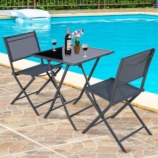  - 3 Pieces Bistro Set Garden Backyard Table Chairs Furniture Set - Outdoor Style Company