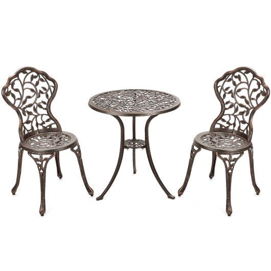  - 3 Pieces Cast Aluminum Bistro Set - Outdoor Style Company