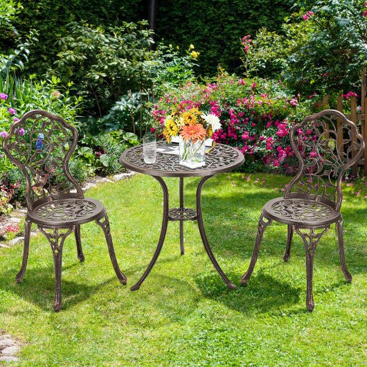  - 3 Pieces Cast Aluminum Bistro Set - Outdoor Style Company