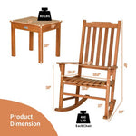  - 3 Pieces Eucalyptus Rocking Chair Set with Coffee Table - Outdoor Style Company