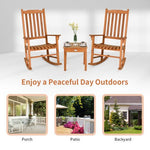  - 3 Pieces Eucalyptus Rocking Chair Set with Coffee Table - Outdoor Style Company