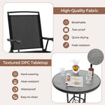  - 3 Pieces Outdoor Bar Stool Set with DPC Tabletop and Umbrella Hole for Poolside - Outdoor Style Company