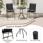  - 3 Pieces Outdoor Bar Stool Set with DPC Tabletop and Umbrella Hole for Poolside - Outdoor Style Company