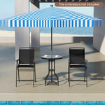  - 3 Pieces Outdoor Bar Stool Set with DPC Tabletop and Umbrella Hole for Poolside - Outdoor Style Company