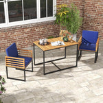  - 3 Pieces Outdoor Dining Set with 2 Acacia Wood Armchairs and Dining Table - Outdoor Style Company