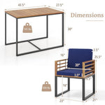  - 3 Pieces Outdoor Dining Set with 2 Acacia Wood Armchairs and Dining Table - Outdoor Style Company