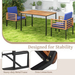  - 3 Pieces Outdoor Dining Set with 2 Acacia Wood Armchairs and Dining Table - Outdoor Style Company