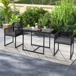  - 3 Pieces Outdoor Dining Set with Folding Backrest and Seat Cushions - Outdoor Style Company