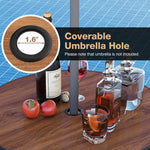  - 3 Pieces Outdoor Round Bar Table Set with 1.6 Inches Umbrella Hole - Outdoor Style Company