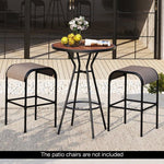  - 3 Pieces Outdoor Round Bar Table Set with 1.6 Inches Umbrella Hole - Outdoor Style Company