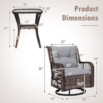  - 3 Pieces Outdoor Swivel Rocker Set with Small Side Table - Outdoor Style Company