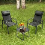  - 3 Pieces Patio Bistro Furniture Set with Adjustable Backrest - Outdoor Style Company