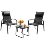  - 3 Pieces Patio Bistro Furniture Set with Adjustable Backrest - Outdoor Style Company