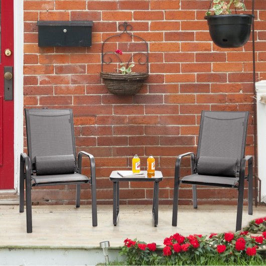  - 3 Pieces Patio Bistro Furniture Set with Adjustable Backrest - Outdoor Style Company