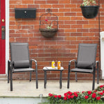  - 3 Pieces Patio Bistro Furniture Set with Adjustable Backrest - Outdoor Style Company