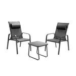  - 3 Pieces Patio Bistro Furniture Set with Adjustable Backrest - Outdoor Style Company