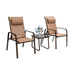  - 3 Pieces Patio Bistro Furniture Set with Adjustable Backrest - Outdoor Style Company