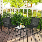  - 3 Pieces Patio Bistro Furniture Set with Glass Top Table Garden Deck - Outdoor Style Company