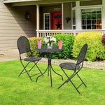  - 3 Pieces Patio Bistro Set Outdoor Conversation Furniture Table and Folding Chair - Outdoor Style Company