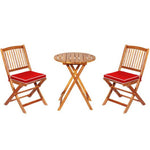  - 3 Pieces Patio Folding Bistro Set with Padded Cushion and Round Coffee Table - Outdoor Style Company